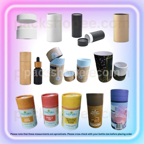Paper Tube Boxes (Cylindrical Boxes) - CUSTOM PRINTED