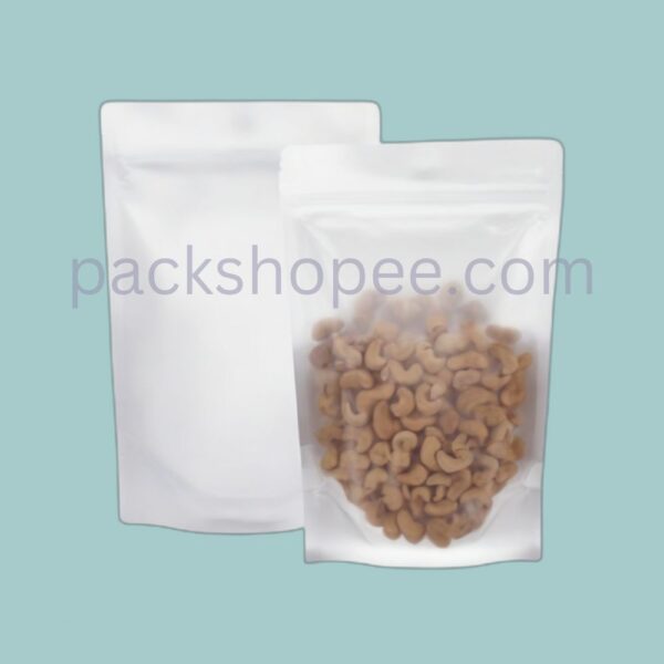 One Side Transparent & One Side Matte (Black/White/Brown Kraft) Standup Pouches - Image 2