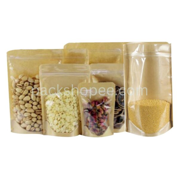 One Side Transparent & One Side Matte (Black/White/Brown Kraft) Standup Pouches - Image 4