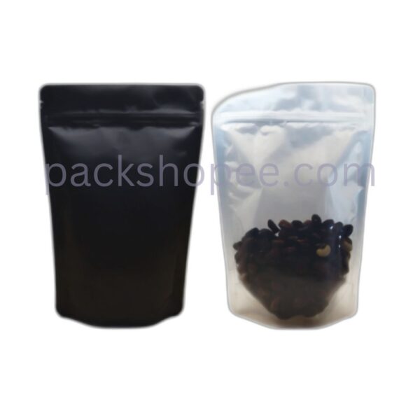 One Side Transparent & One Side Matte (Black/White/Brown Kraft) Standup Pouches - Image 3